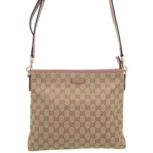 Gucci beige ebony GG canvas crossbody bag Pink